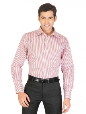 Genesis Men Stripes Red Shirts