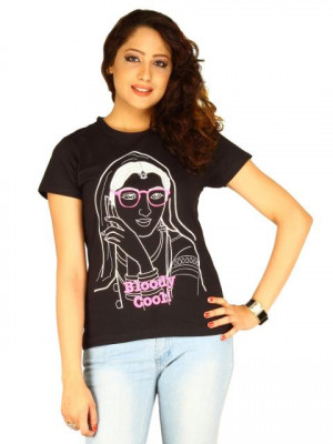 Myntra Women's Bloody Cool Black T-shirt