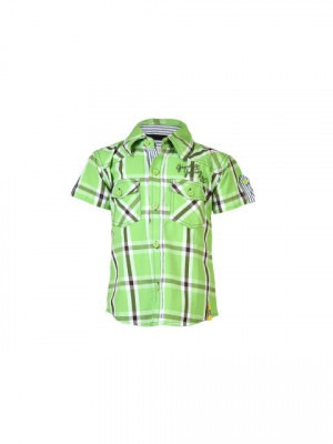 Gini and Jony Kids Boys Check Green Shirts