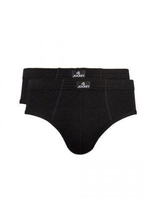 Jockey ELANCE Mens Black  Pack of two Briefs 1009