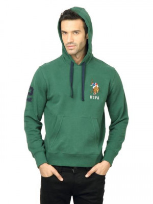 U.S. Polo Assn. Men Solid Green Sweatshirt