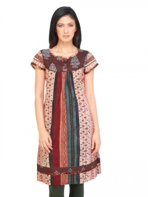 Mother Earth Women Printed Beige Kurtas