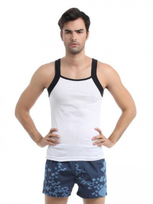 Chromozome Men White Innerwear Vest