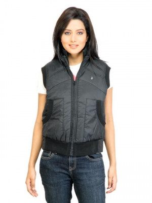 United Colors of Benetton Women Solid Black Jacket