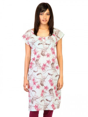 W Women Printed Red White Kurtas