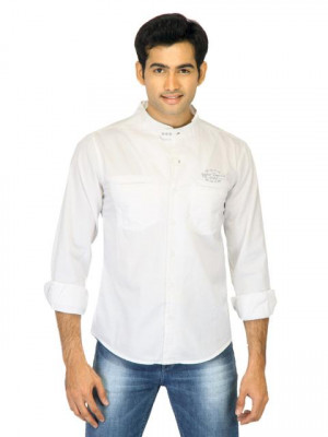 Spykar Men Grey Grafitti White Shirts
