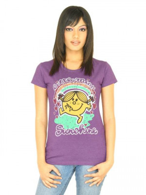 Little Miss Women Printed Purple T-shirt