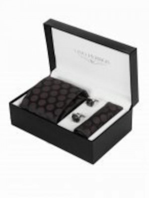 Lino Perros Men Formal Brown Accessory Gift Set