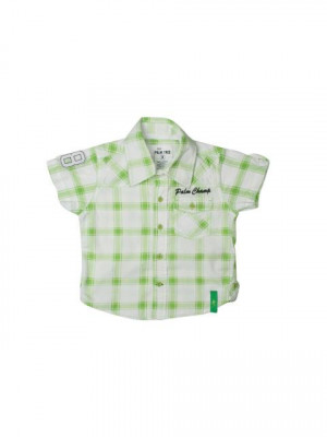 Palm Tree Boys Check White Shirt