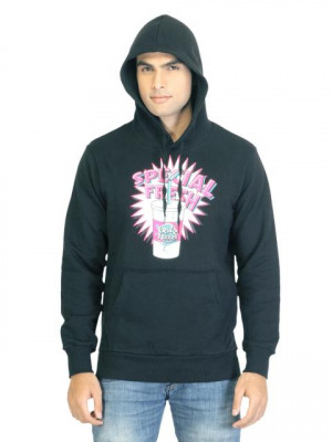 United Colors of Benetton Men Printed Black Sweatshirt