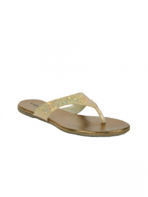 Carlton London Women Glitterati Gold Slippers