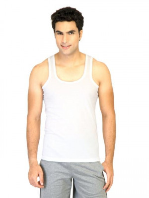 Hanes Men Jersey VestPack Of 2 White Innerwear Vests