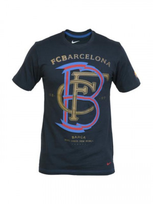 Nike Men Football Soccer Navy Blue T-shirt