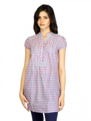 Mumbai Slang Women Printed Magenta Kurti