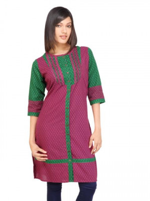 Mother Earth Women Printed Pink Kurtas