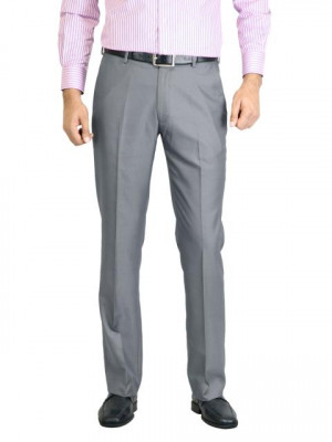 Peter England Men Solid Grey Trouser