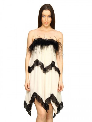 Forever New Women Cream Fur Dress