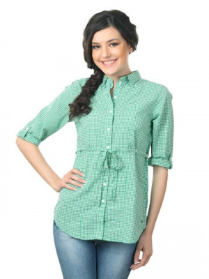Wrangler Women Green Candy Shirt