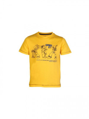 Doodle Boy Rockstar-sing it Yellow Tshirts
