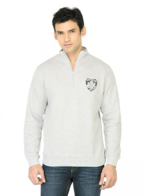 John Players Men Solid Grey Sweater