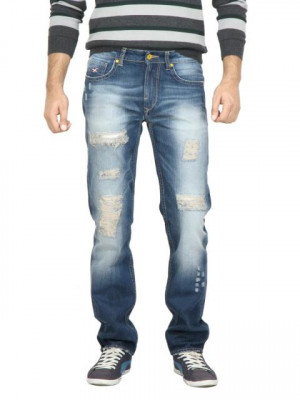 Deniyo Men Washed Blue Jeans