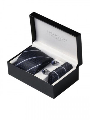 Lino Perros Men Formal Navy Blue Accessory Gift Set