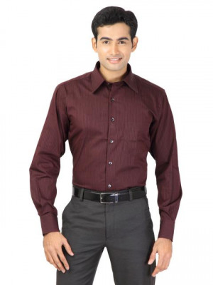 Genesis Men Stripes Red Shirts