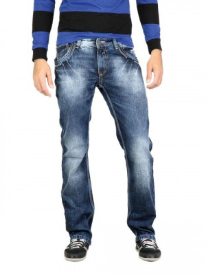 Spykar Men Washed Blue Jeans