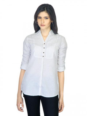 Scullers For Her Printed White Shirt