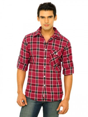 Wrangler Men Urban Raiser Red Shirts