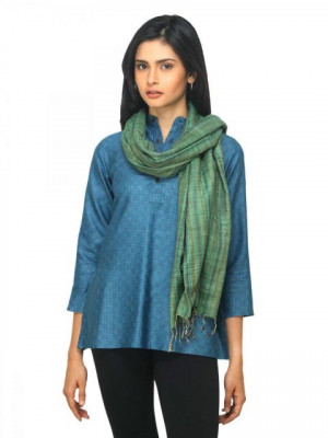 Fabindia Women Green Ekko Silk Stole