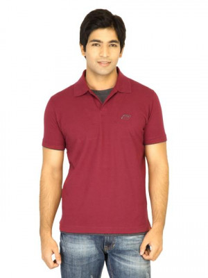 Proline Mens Solid Red Polo Tshirt