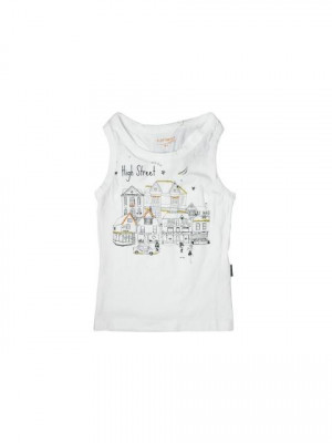 Doodle Girls Printed White Top