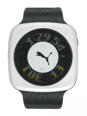 Puma Men Blockbuster Silver Black Watches