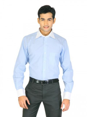 Genesis Blue Striped Formal Shirt