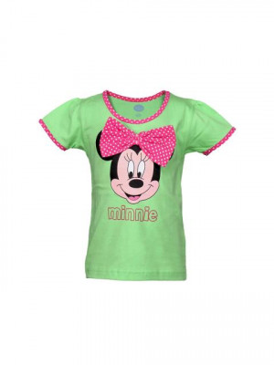 Disney Kids Girl's Green Minnie Top With Pink Bow Kidswear