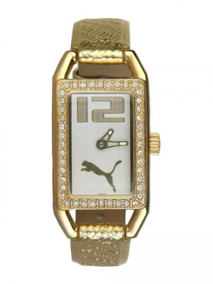 Puma Women Pure Pliancy Gold White Watches