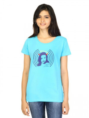 Tantra Women Blue Printed T-shirt