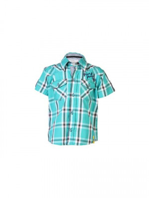 Gini and Jony Men Check Blue Shirts