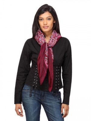 Femella Women Printed Red Scarf