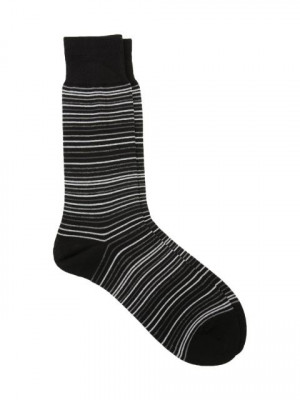 Reid & Taylor Men Stripes Black Socks