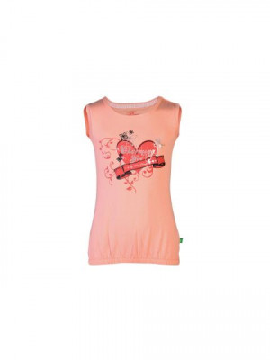 Gini and Jony Girls Printed Peach Top