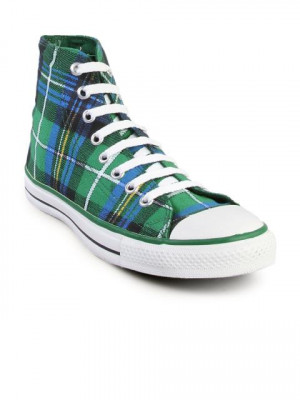 Converse Unisex Chuck Taylor Check HI Green Canvas Shoe
