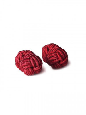 Reid & Taylor Men Red Silk Knot Cufflinks