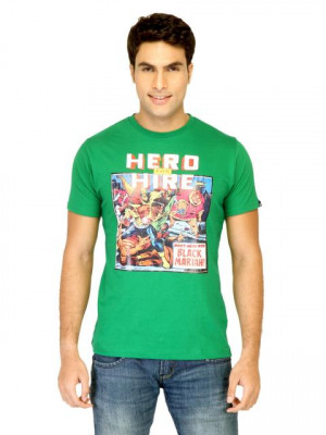 Probase Men Printed Green Tshirts