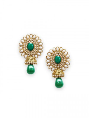 Royal Diadem Green Earrings