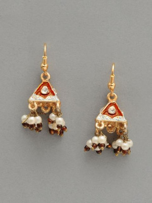 Adrika Women Red & White Earrings