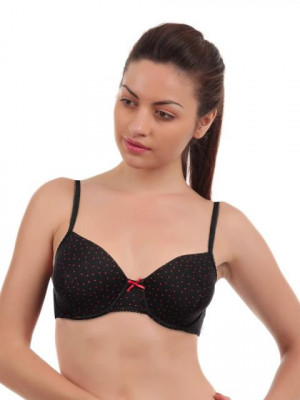 Amante Black Printed Full-Coverage Bra BGSW02