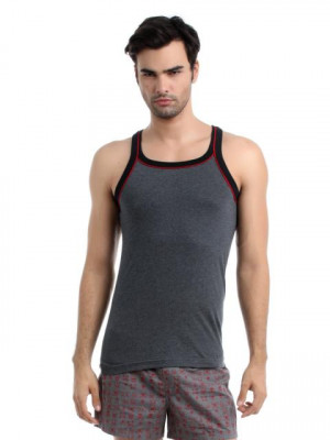 Chromozome Men Charcoal Melange Innerwear Vest