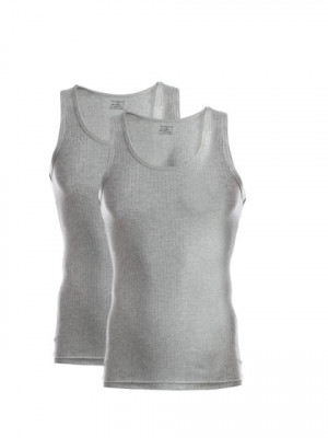 Chromozome Men Grey Melange Innerwear Vest (Pack of 2)